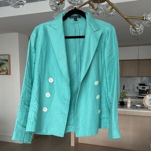 Brooks Brothers Turquoise Double-Breasted Blazer - size 2